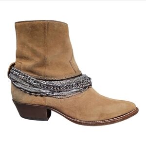 AMIRI | Tan Suede Chain Biker Ankle Boots – EU 42 / US 8.5